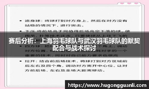 赛后分析：上海羽毛球队与武汉羽毛球队的默契配合与战术探讨